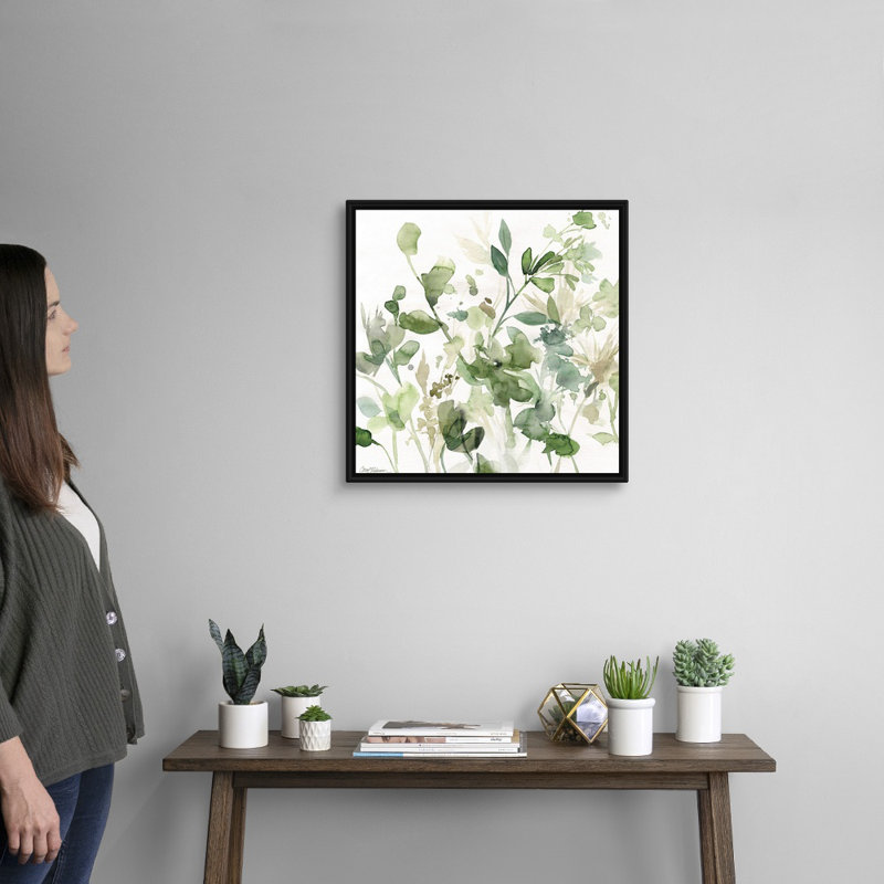 «Sage Garden I», reproduction d'art sur toile, H 21,7 po x l 21,7 po x P 1,75 po, Cadre flottant noir