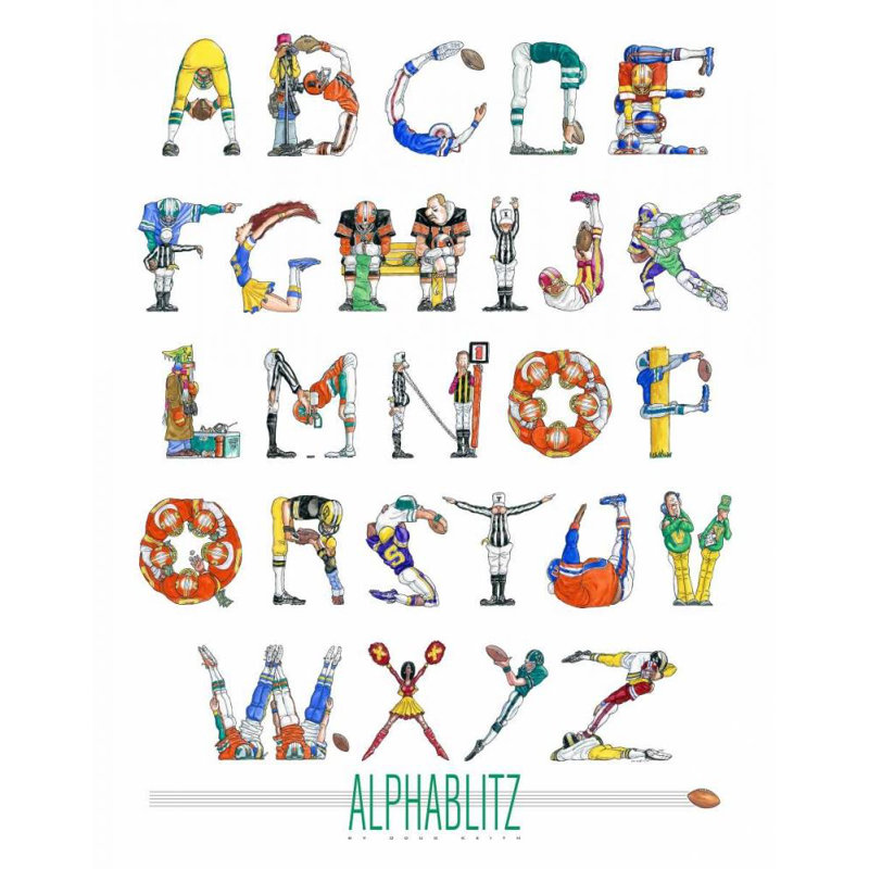 «Trinx Keith, Doug», reproduction d'art sur toile tendue sous le titre: Alphablitz, H 24 po x l 20 po