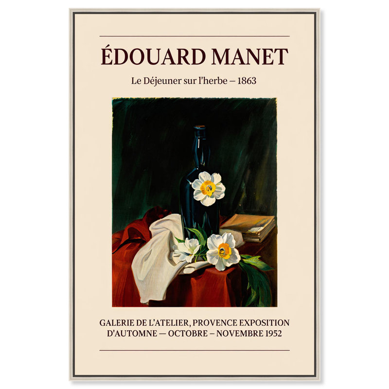 «Daffodils and Bottle», affiche d'art rétro sur toile par Art Remedy, H 25 po x l 17 po, Cadre argenté
