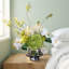 Bouquet artificiel vert élégant - Hortensia avec vase