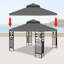 Auvent de remplacement pour pavillon de jardin 10 pi x 10 pi à deux niveaux, gris (cadre non inclus)-128215347-128215351
