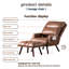 Méridienne large et repose-pieds 29,52 po Alida-2113168311