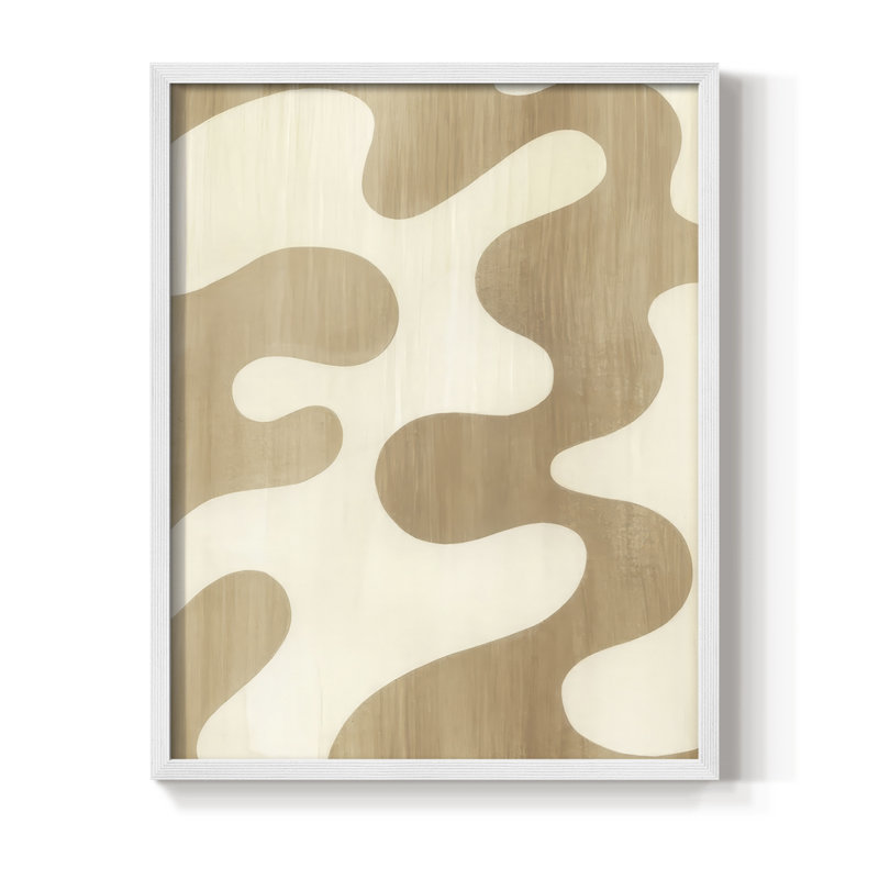 Sienna Ripples II, reproduction encadrée - bois massif, H 11 po x l 9 po, Blanc