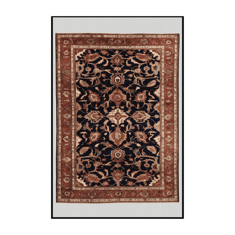 Machine Washable Persian Brown Area Rug, Rectangle 8' x 12'
