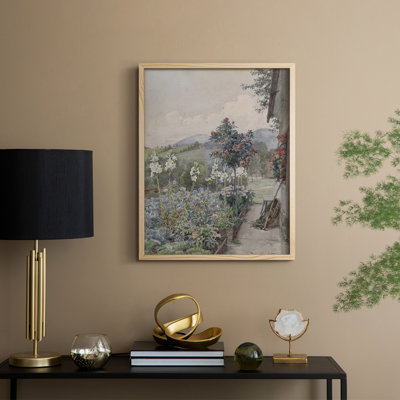 Vintage Floral Print LIX Framed Print - Solid Wood