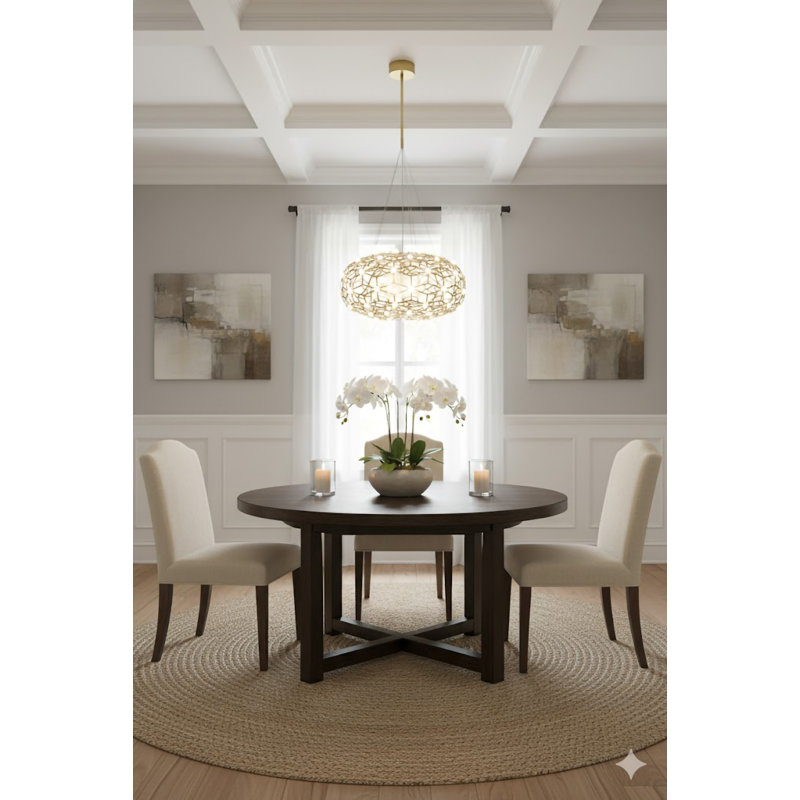 98-Light Gold Stainless Steel LED Chandelier With White Acrylic Shades