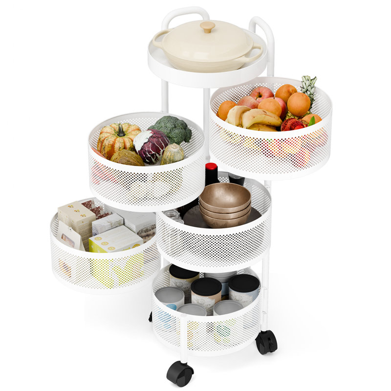 Circular Basket Rack Latitude Run® 5 Tier Round Fruit Vegetable Basket,Rotating Storage ...