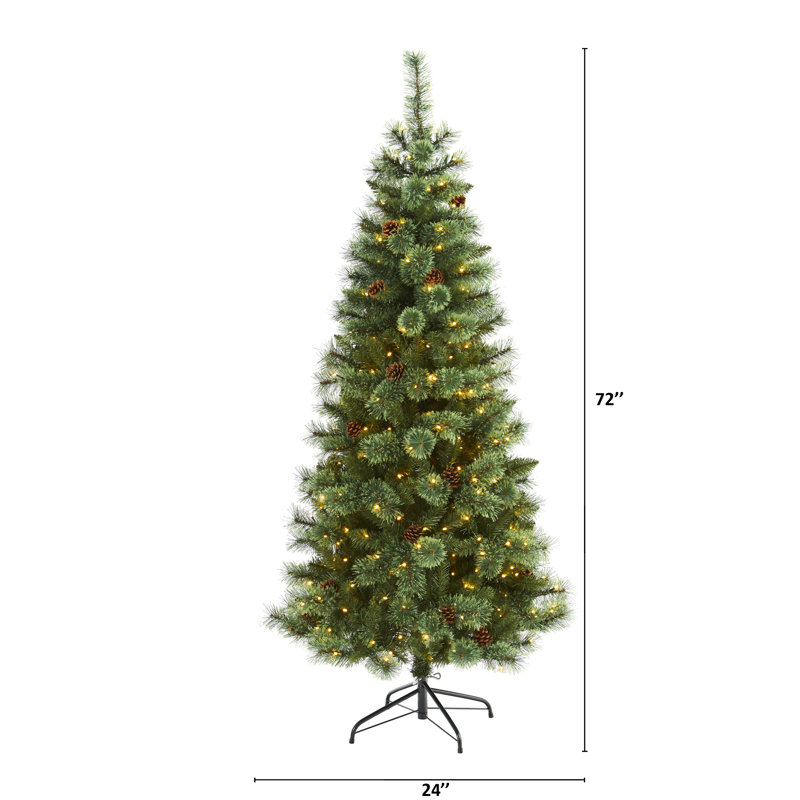Lighted Artificial Christmas Tree, 6' H
