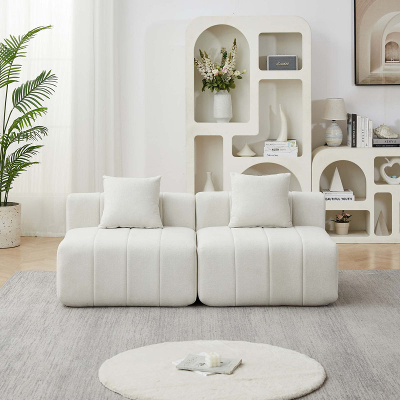 Canapé modulaire en chenille Boneless, Beige