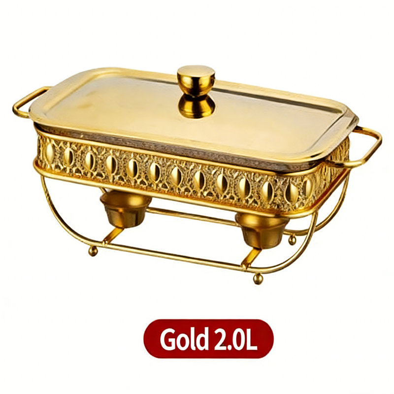 Réchaud de qualité supérieure en verre borosilicaté haut de gamme avec couvercle galvanisé à finition miroir et support en métal orné