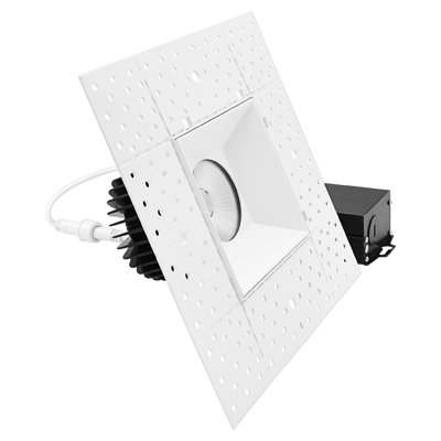 LUXRITE 4 Inch LED Recessed Trimless Spotlight With Jbox, Twist N' Lock, 5CCT, 15W, 1000LM, CRI90, 38° Beam, Dimmable, IC Rated, Wet Rated, ETL