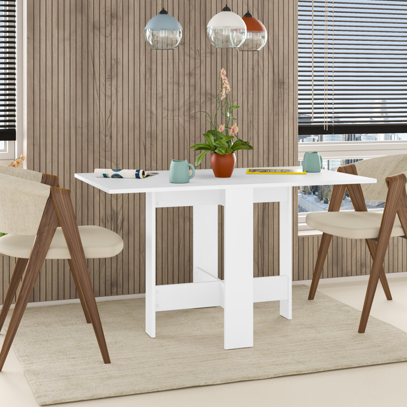 Artemio Rectangular Extendable Dining Table 130cm L x 76cm W - Drop Leaf Design for Small or Large Spaces, White
