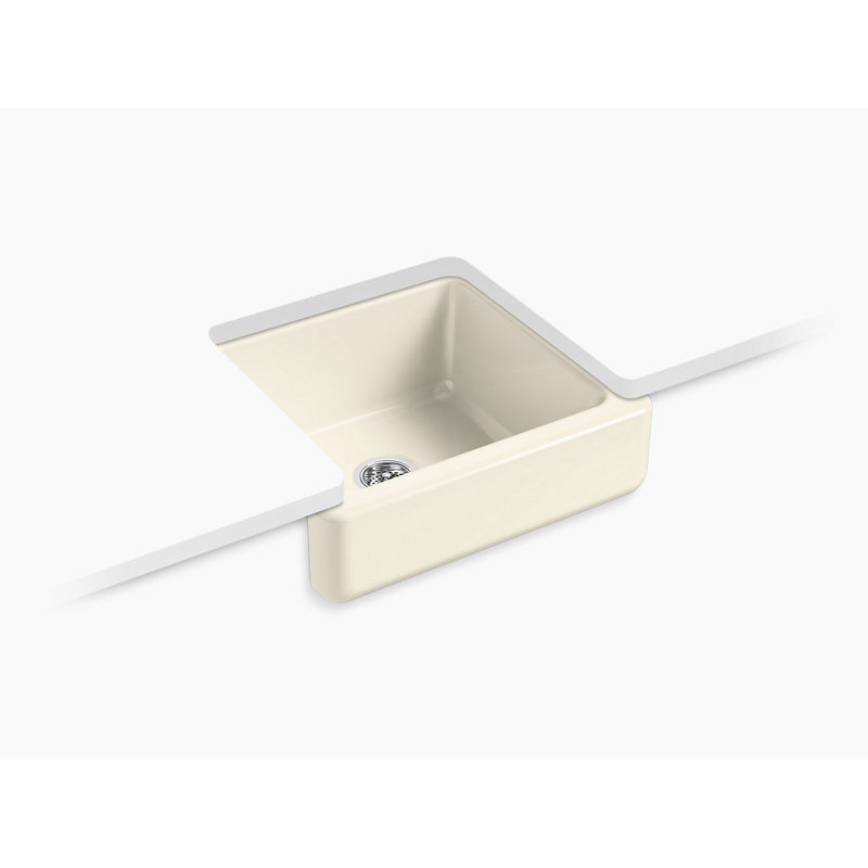 Évier de cuisine de style ferme Whitehaven à ajustement automatique, 61 cm L x 56 cm l, Amande