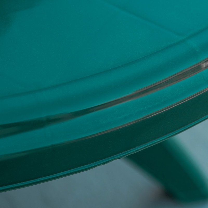 Table de patio ronde en plastique de 94,3 cm (37,15 po) avec trou pour parasol - Idéale pour les repas en plein air au bord de la piscine, dans le jardin ou près de l'eau. Construction antidérapante.