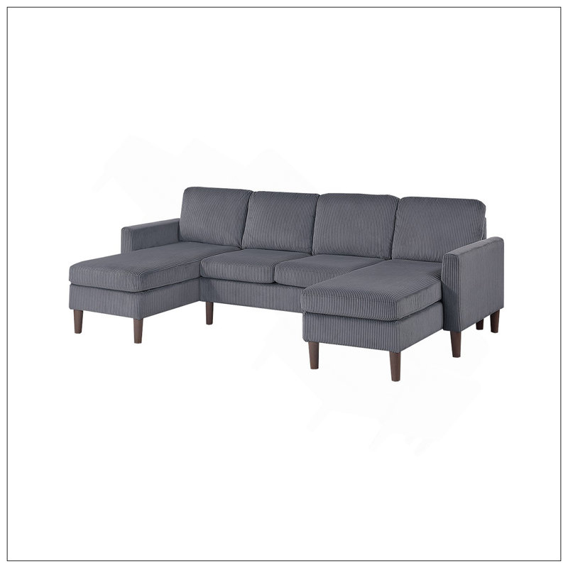 Ensemble de conversation modulaire 3 pièces RAF / LAF Causeuse sans accoudoirs gris foncé, Gris foncé