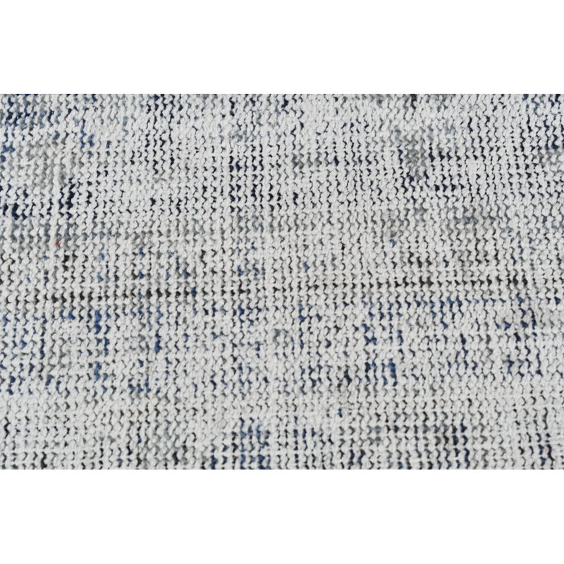 Tapis turc rétro fabriqué à la main avec motif traditionnel rehaussant le décor de tout salon bleu / blanc