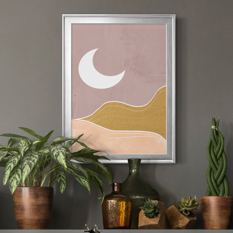 Sedona Moon - Peinture sur toile encadrée, Cadre argenté, H 30,5 po x l 42,5 po x P 1,5 po