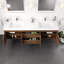 Ensemble de meuble-lavabo mural en bois de rose avec comptoir en acrylique blanc et lavabos intégrés en bois de rose l 72 po x P 20 po Wauconda