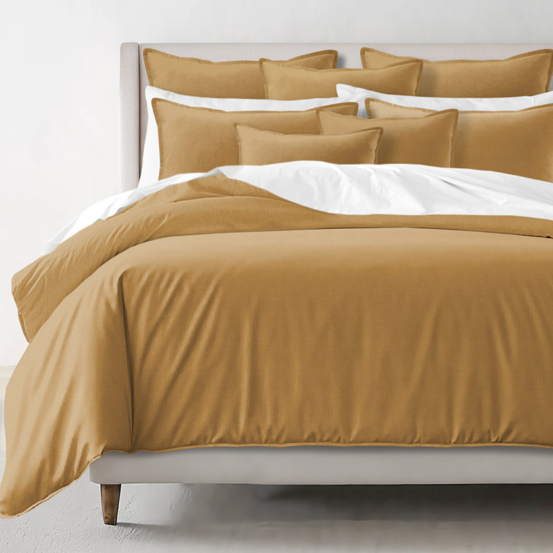 Elsie Linen Look Coverlet 8 Piece Designer Set, Cal. King Coverlet/Bedspread + 7 Additional Pieces, Gold