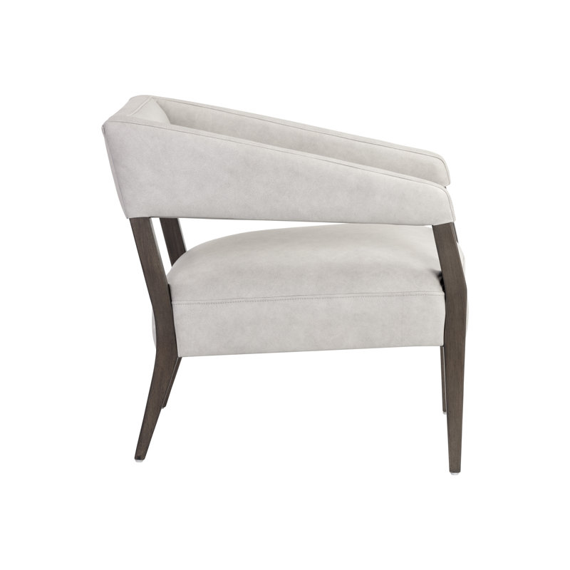 Carlyle Lounge Chair, Grey Genuine Leather