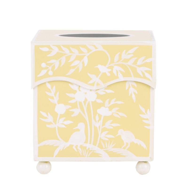 Yellow Bird & Vine Tissue Holder