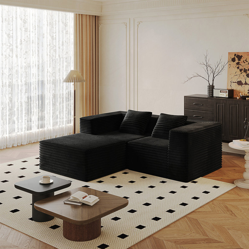 Modular Sectional Couches For Living Room With Deep Seat, Compression Sofa, Boneless Couches For Living Room, Boneless Upholstered Couches, No Assembly