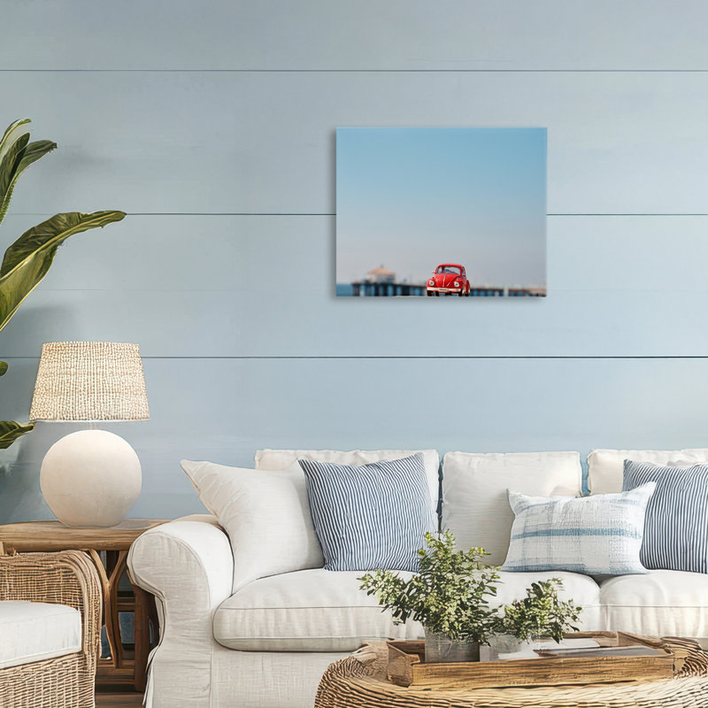 Toile «Red Vintage Car Adventure» par Ashley Singleton, H 16 po x l 20 po
