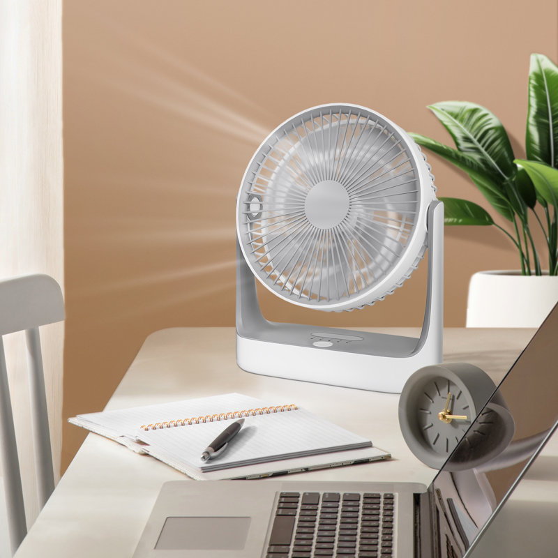 Ventilateur de bureau USB 6 ", ventilateur mural avec lumière DEL et crochet, pour bureau personnel