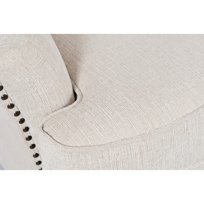 Abril 33" Wide Tufted Polyester Blend Armchair, Oat