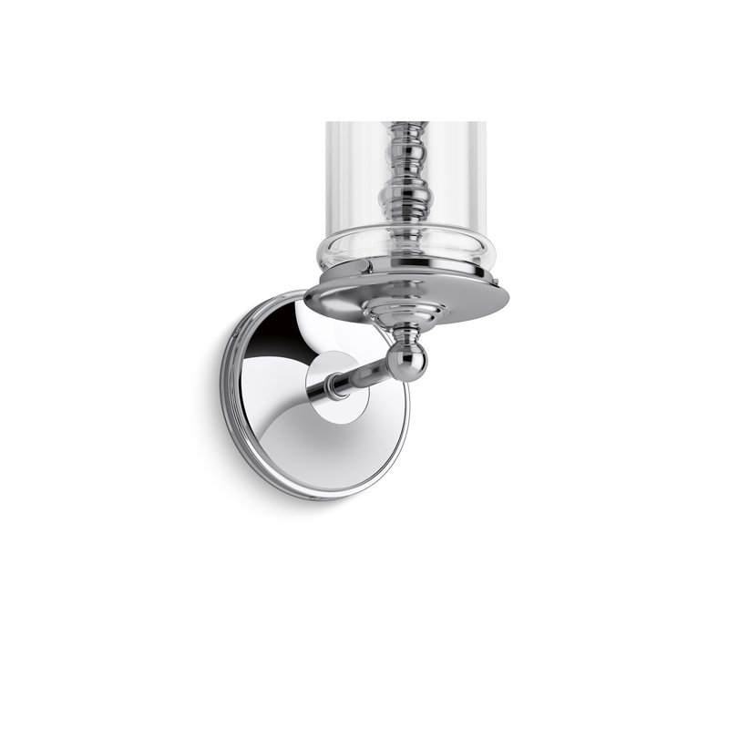 Damask 1 - Light Candle Wall Light, Polished Chrome