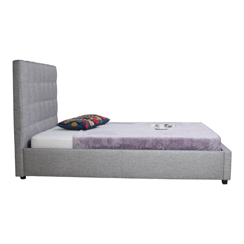 Upholstered Storage Bed, Queen, Gray