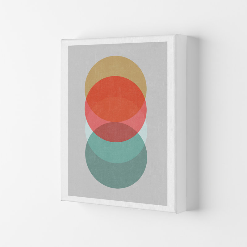 Mid Century Shapes In Scandi Colours A - Print, 84cm H x 59cm W x 1cm D, No Frame