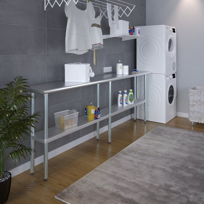 96" Stainless Steel Workbench with Galvanized Undershelf