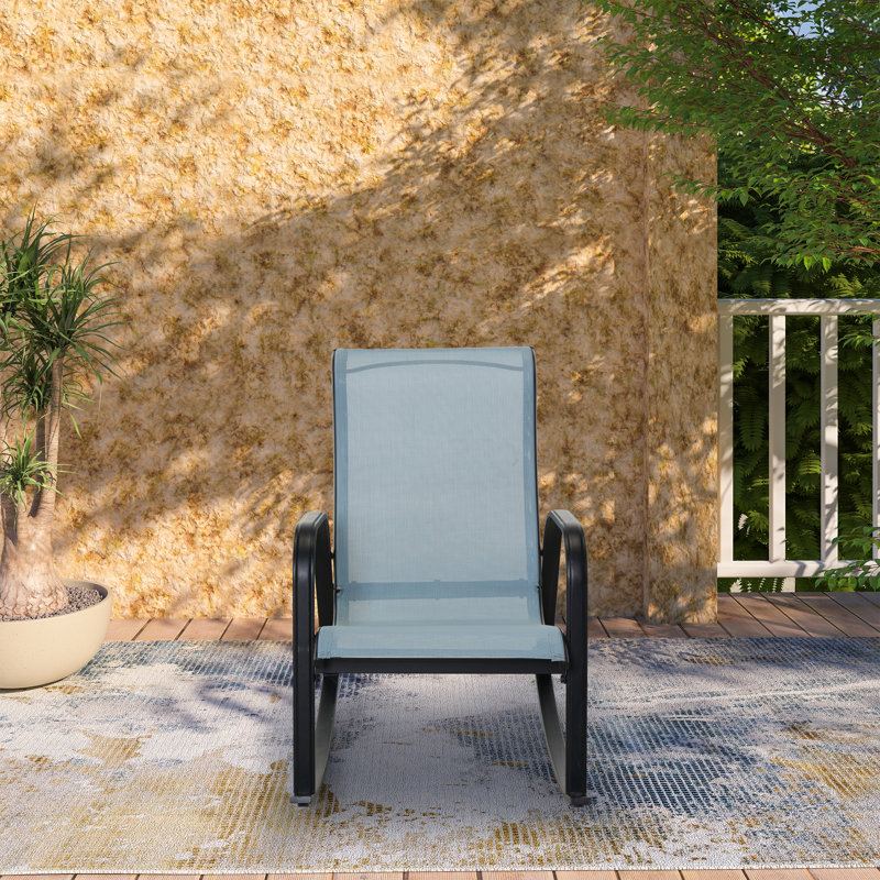 Chaise berçante d'extérieur en métal Zimora