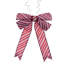 Vickerman 36" x 45" Red-White Nylon Outdoor Christmas Bow with UV Treated Material and Wire to Hang.