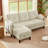 Corduroy Sectional Sofa with Storage Ottoman and Side Storage Pockets-2056815574-2056815577
