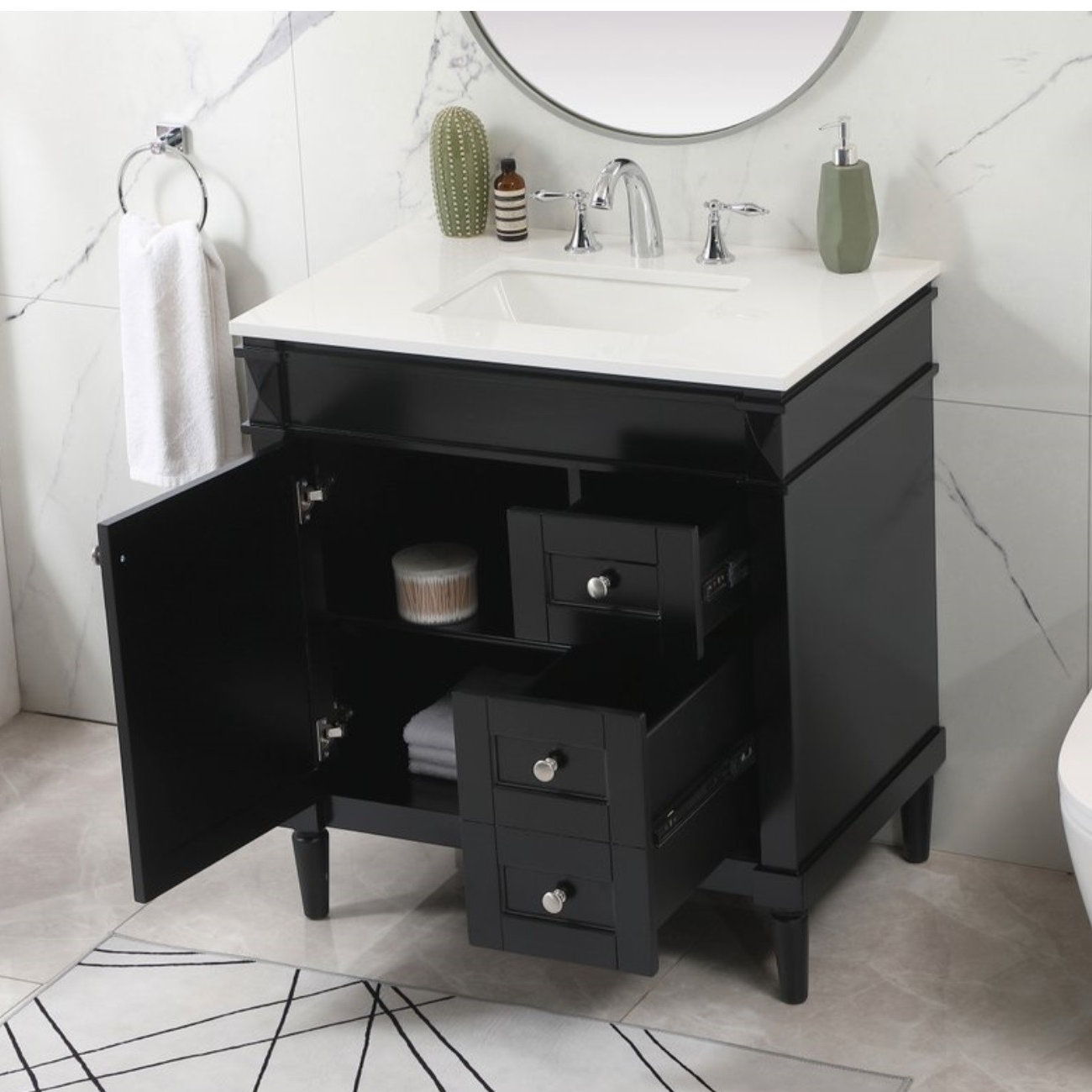 Readington 32'' Single Bathroom Vanity, Black