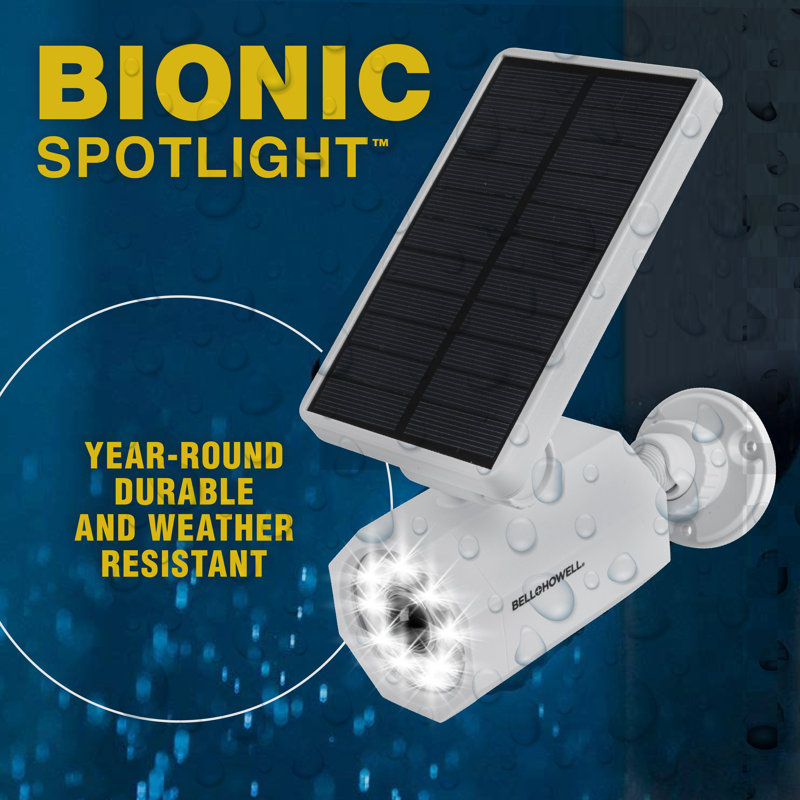LED Solar Powered Dusk to Dawn Outdoor Security Spotlight with Motion Sensor and Timer, White