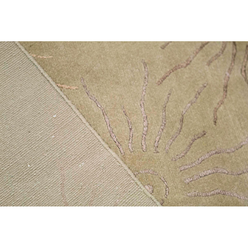 Wool Geometric Area Rug in Beige