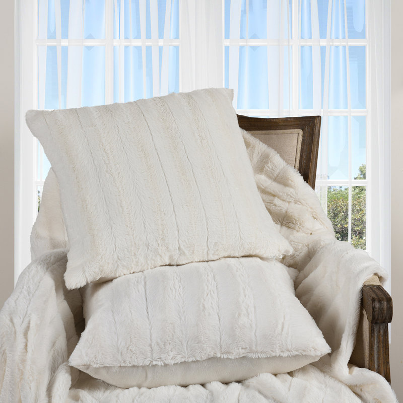 Housse et insert de coussin carré FRBIN, Blanc, H 22 po x l 22 po