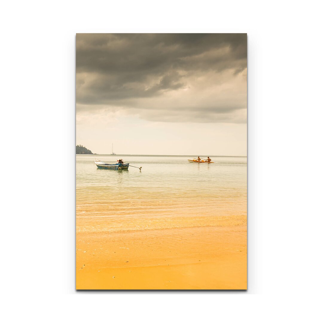 Leinwandbild Regenwolke über dem Meer