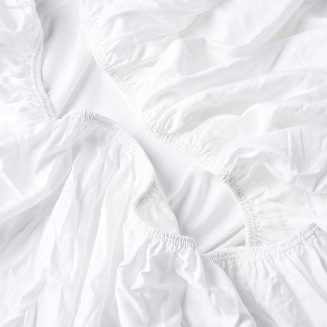 Hallenbeck 210 Thread Count 100% Cotton Fitted Sheet