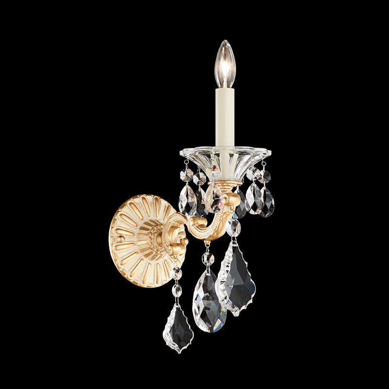 La Scala Candle Wall Light, Parchment Gold, Strass Clear