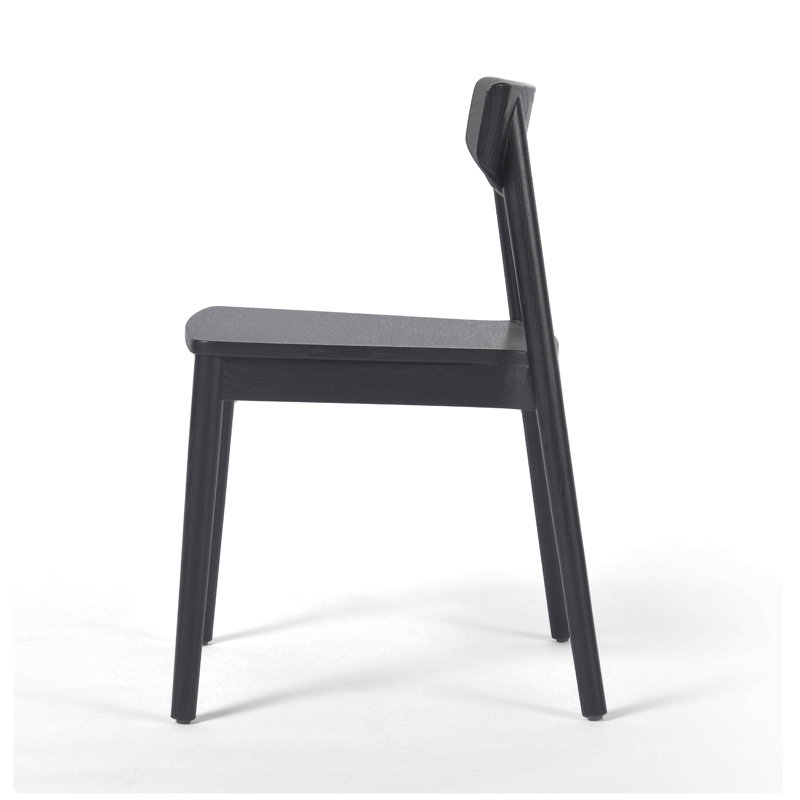 Maddie Solid Wood Side Chair in Veneer Black