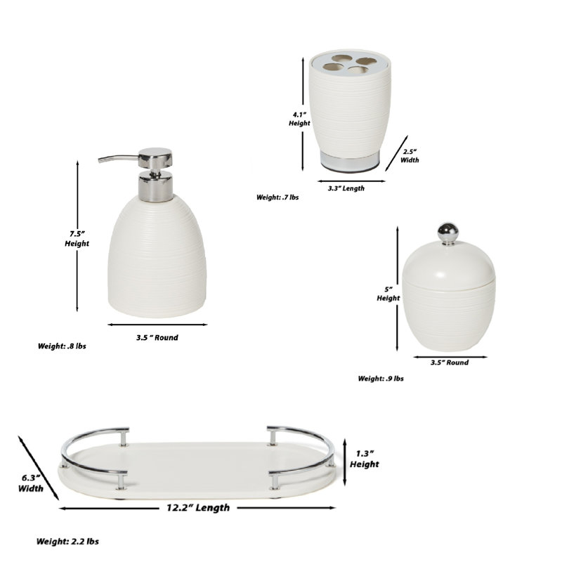 Ensemble d'accessoires de salle de bain Dubaï (garniture en acier inoxydable)