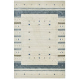 Hand Knotted Area Rug in Natural/Gray/Ivory
