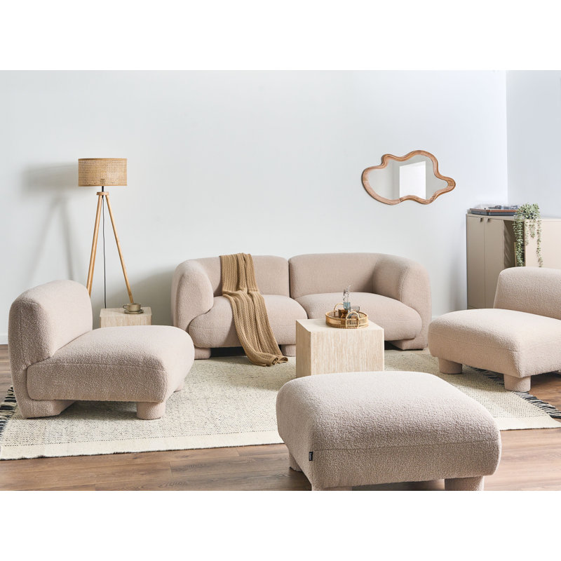 Ceonna 5 - Piece Living Room Set, Beige, Beige