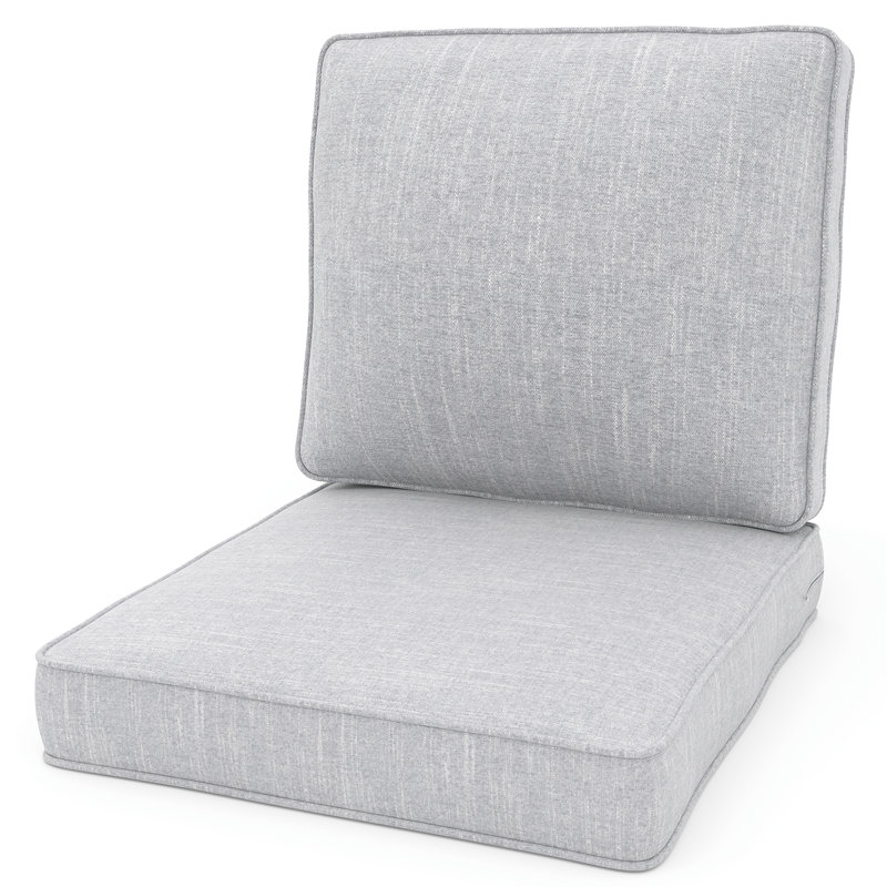 Coussin de siège / dossier d'extérieur 4 po, 2, Gris clair