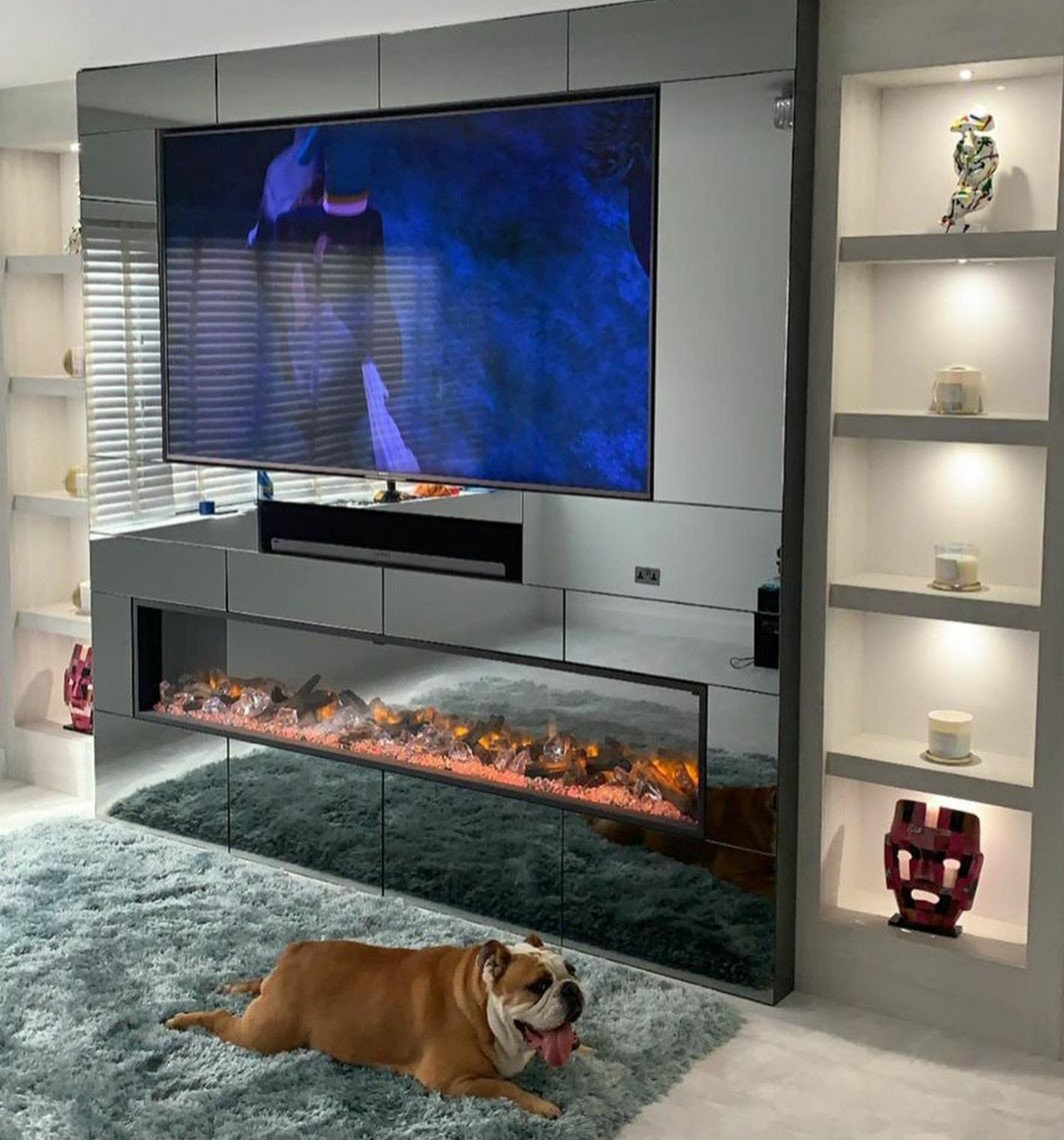 Metro Lane Erentraud Metro Lane 183cm W Electric Fire u0026 Reviews | Wayfair .co.uk
