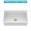 Lavabo à simple cuve 32 po, blanc, double installation, lavabo rectangulaire profond, finition ultrabrillante pour une brillance durable 32 po x 19 po x 10 po, encastré, facile à entretenir